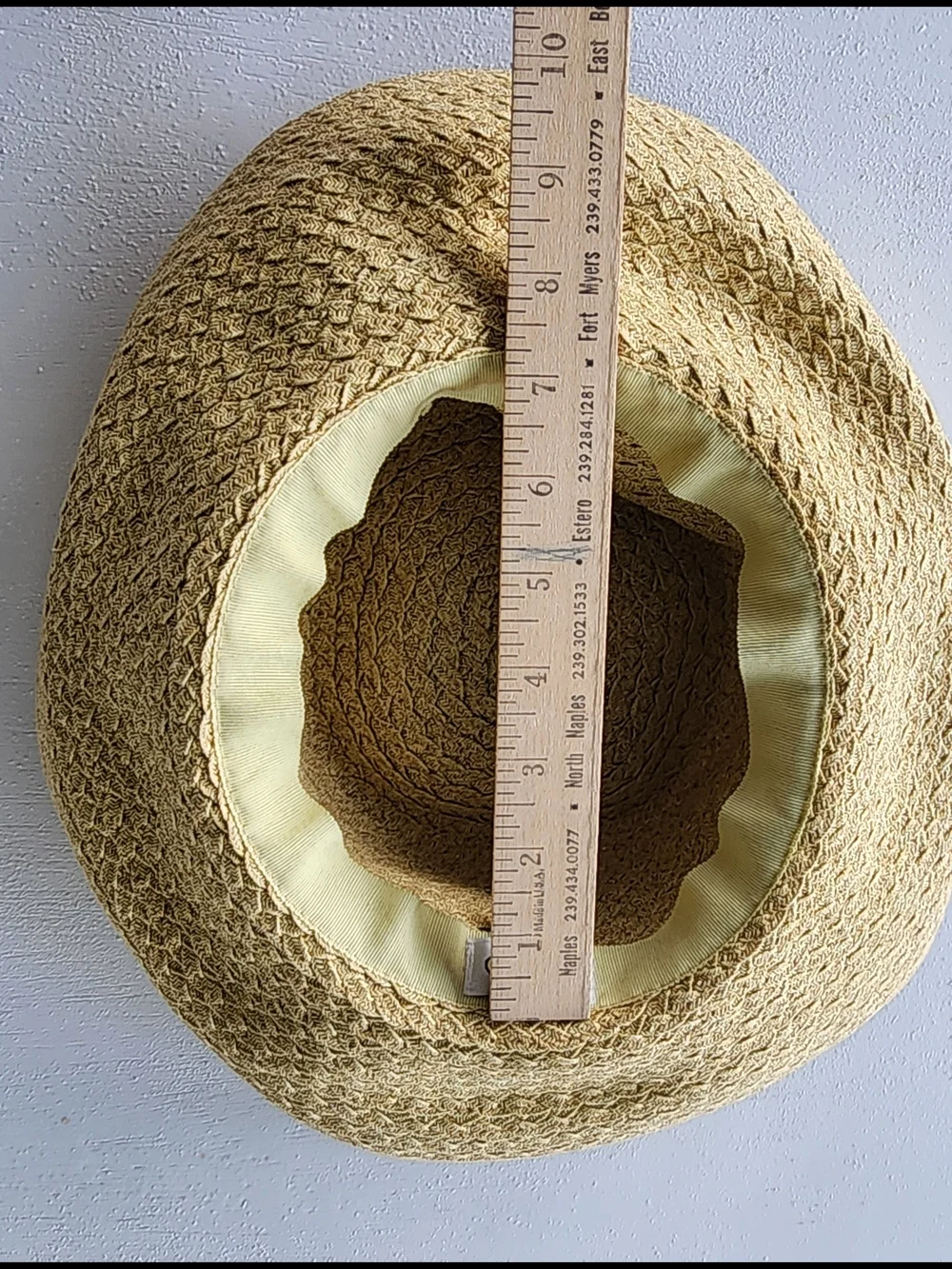 Talbots Natural Straw Sun Hat with Bow Trim